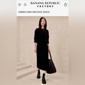 Banana Republic Black Midi Dress NWT